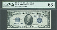 Fr.1703, 1934B $10 Silver Certificate, Choice CU, PMG63-EPQ